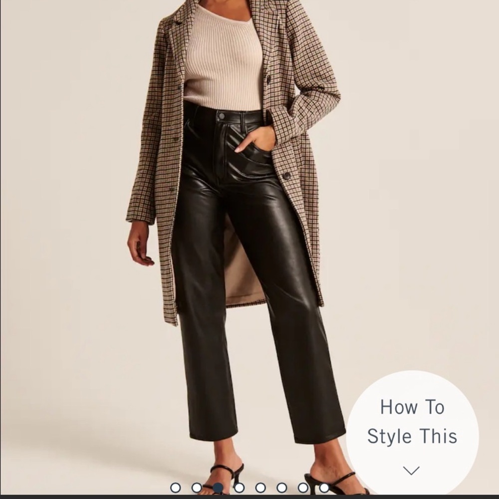 Abercrombie and Fitch Curve Love Vegan Leather Ankle Straight Pants
